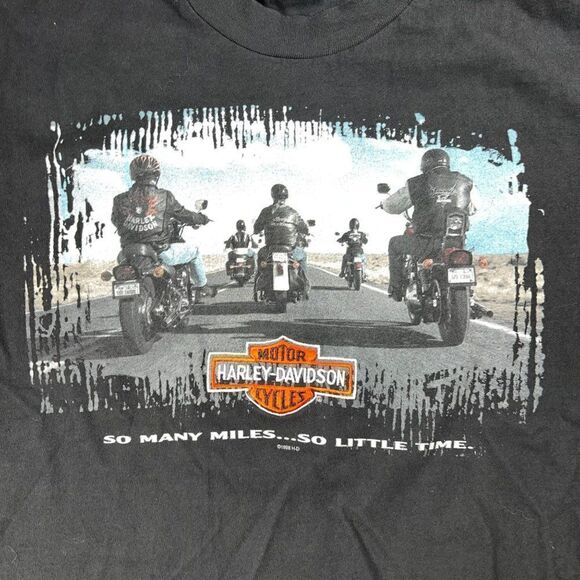 Vintage 1998 Harley Davison Embroidered So Many Miles El Paso Texas Tee Men's L - Picture 4 of 6